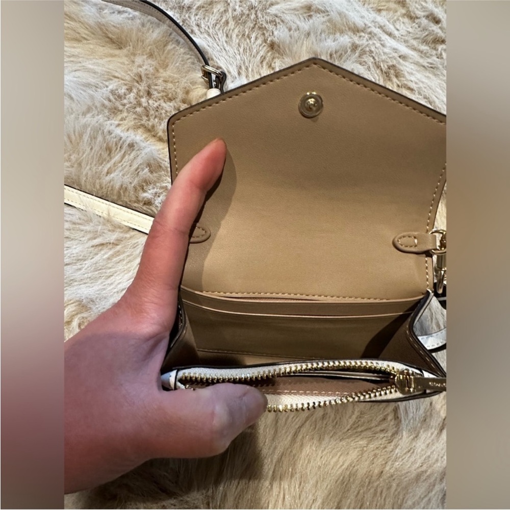 Coach Mini Envelope Wallet With Strap In Signature Canvas - Light Brown - Picture 8 of 17